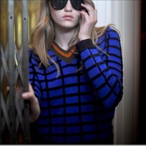 Marni Plaid V-Neck Sweater